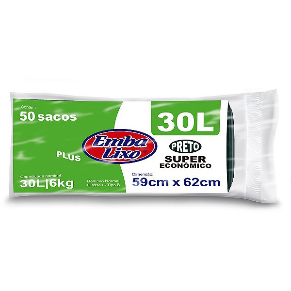 Saco de Lixo 30L Plus