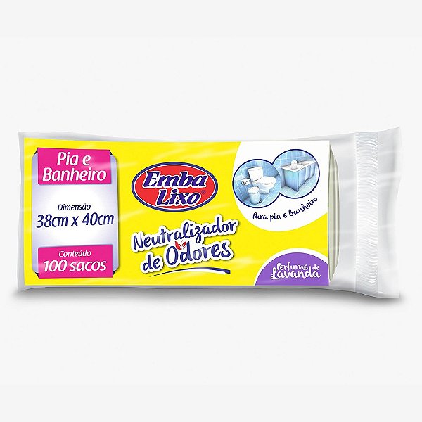 Saco de Lixo Pia e Banheiro Neutralizador de Odores Lavanda