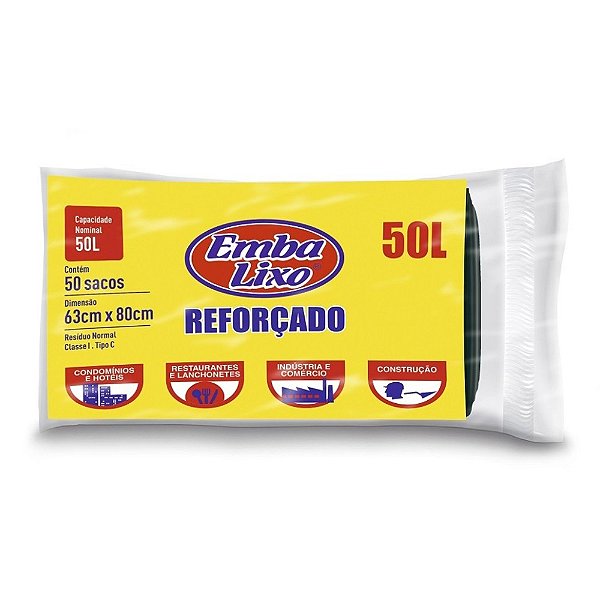 Saco de Lixo 50L Reforçado