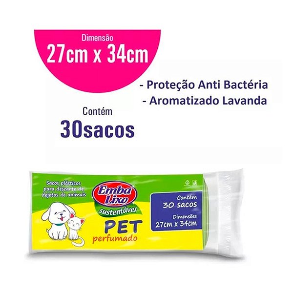 Saco de Lixo Pet Para Descarte de Dejetos de Animais Perfumado