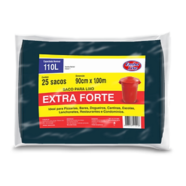 Saco de Lixo Extra Forte 110L