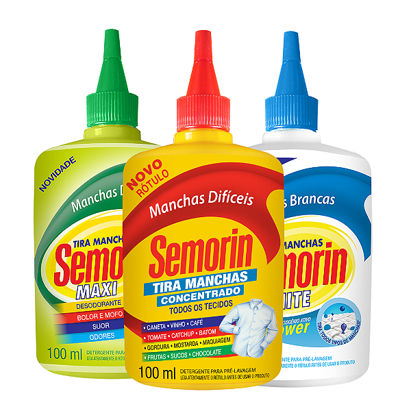Combo Tira Manchas difíceis maxi e white Semorin 100ml
