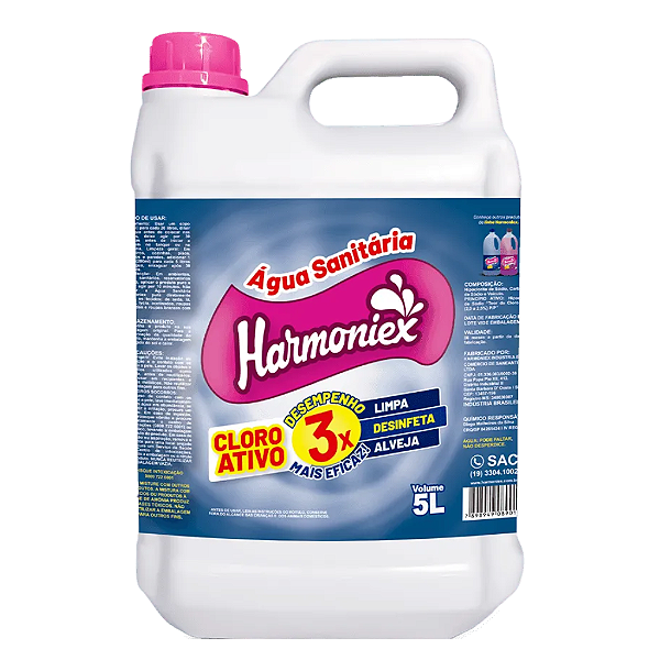 Água Sanitária Cloro Ativo Harmoniex 5L