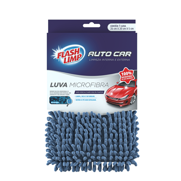 Luva Microfibra Para Lavagem Automotiva Flash Limp