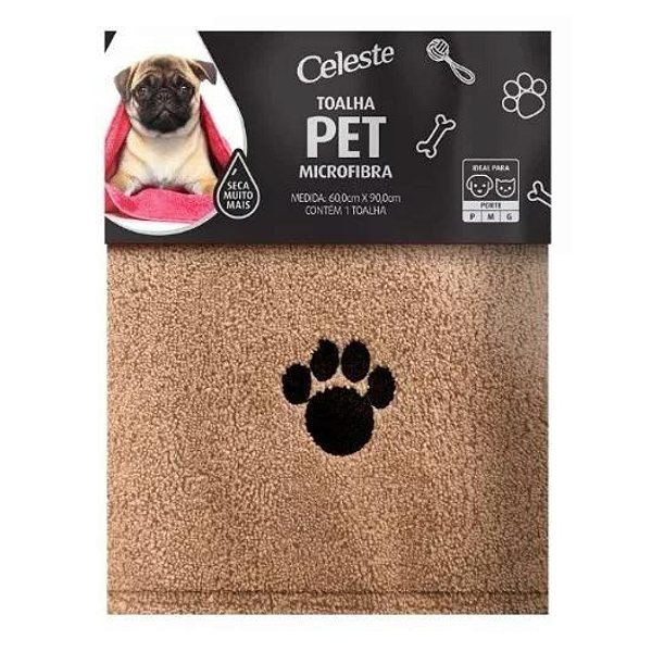 Toalha Pet Microfibra 60cmx90cm Celeste