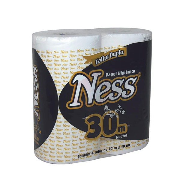 Papel Higiênico Folha Dupla 30m 4 Rolos Ness
