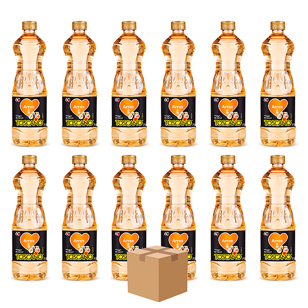 Vinagre de Arroz 750ml Toscano Caixa Fechada Com 12 Unidades