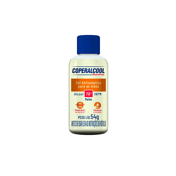 Gel Higienizador de Mãos Coperalcool Bacfree Melão 70°INPM 54g
