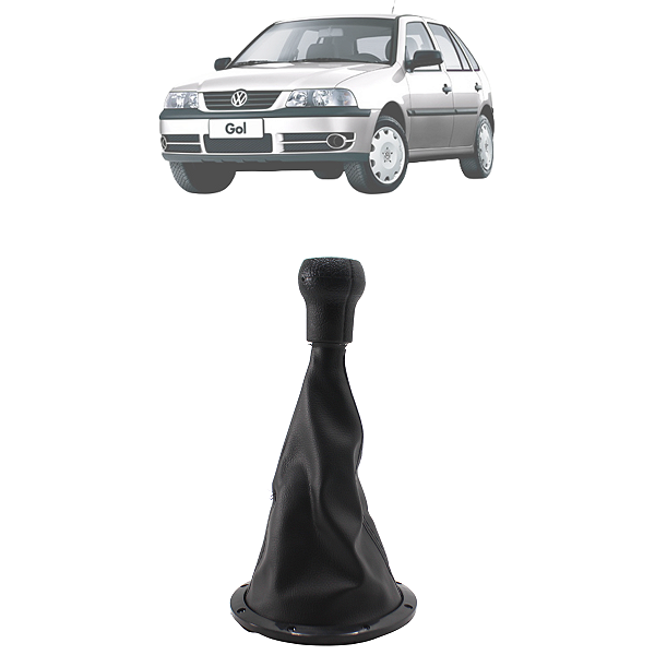 Kit Manopla e Coifa Câmbio Base Aro Preto Gol G3 1999 A 2005