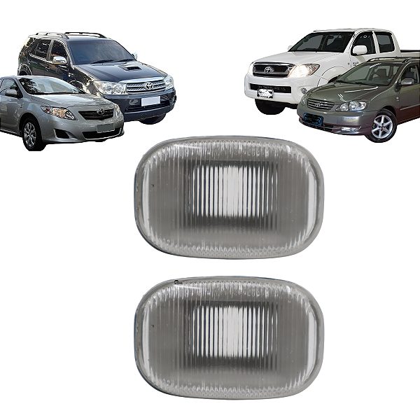 Par Lanterna Lateral Paralama Pisca Seta Corolla Fielder Hilux SW4 Sem Soquete Cristal
