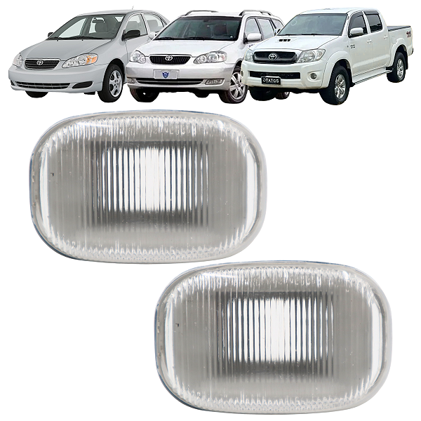 Par Lanterna Lateral Paralama Pisca Seta Corolla Fielder Hilux SW4 Sem Soquete Cristal