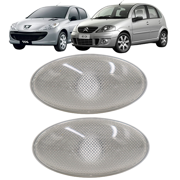 Par Lanterna Lateral Paralama Pisca Seta Citroen C3 Peugeot 206 Sem Soquete