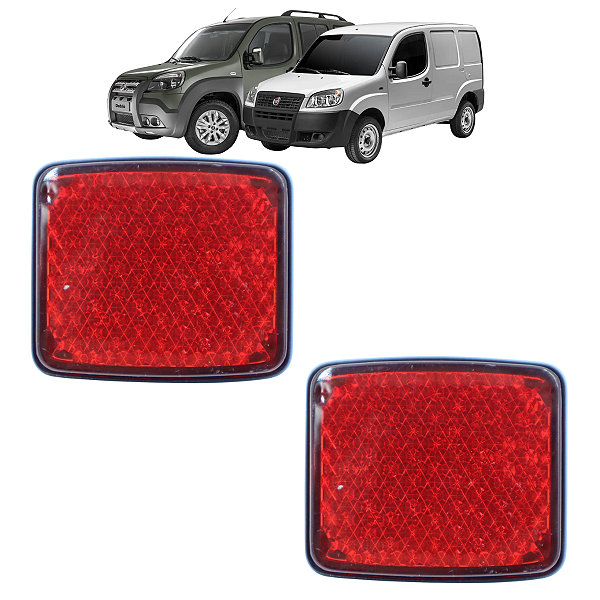 Par Refletor Olho Gato Parachoque Traseiro Doblo Cargo Doblo 2010 A 2014