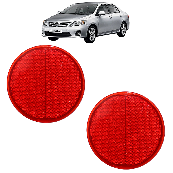 Par Refletor Olho Gato Parachoque Traseiro Corolla 2008 2009 2010 2011 2012 2013 2014