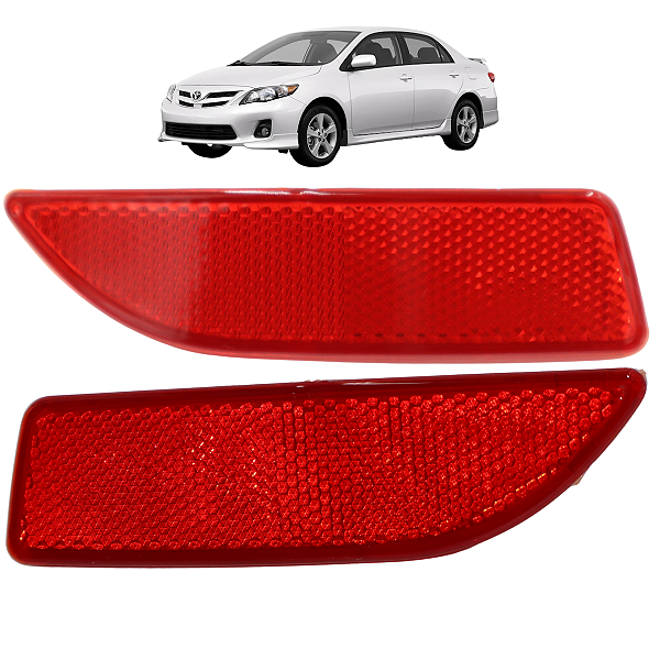 Par Refletor Olho Gato Parachoque Traseiro Corolla 2012 2013