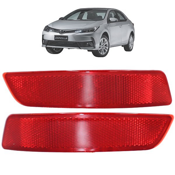 Par Refletor Olho De Gato Parachoque Traseiro Corolla 2015 A 2019
