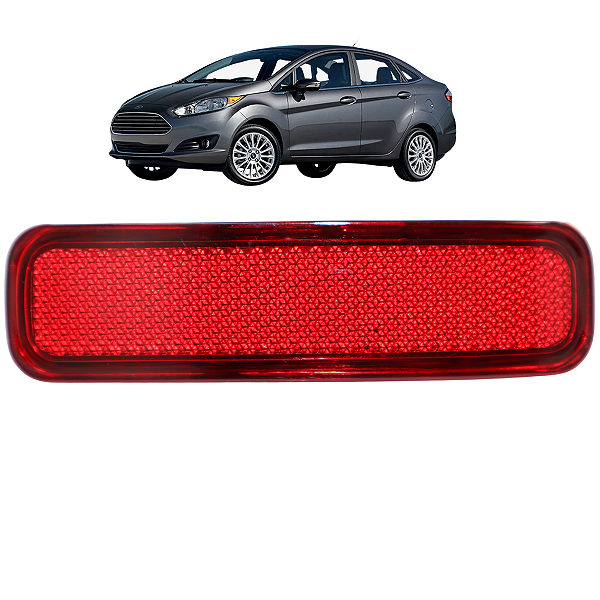 Refletor Parachoque Olho De Gato Traseiro Esquerdo Fiesta Sedan 2010 A 2014