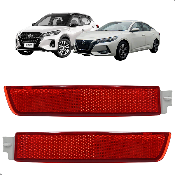 Par Refletor Olho De Gato Parachoque Traseiro Nissan Kicks Sentra Murano