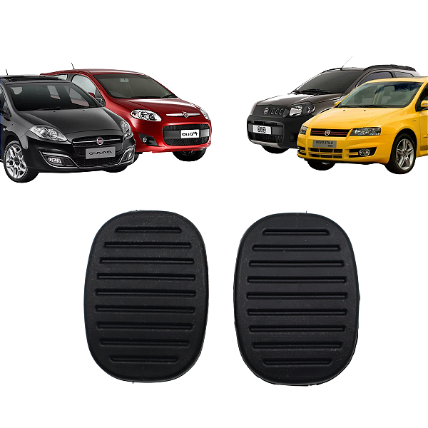 Kit Capa Borracha Do Pedal Freio Embreagem Fiat Stilo Bravo Novo Palio Uno