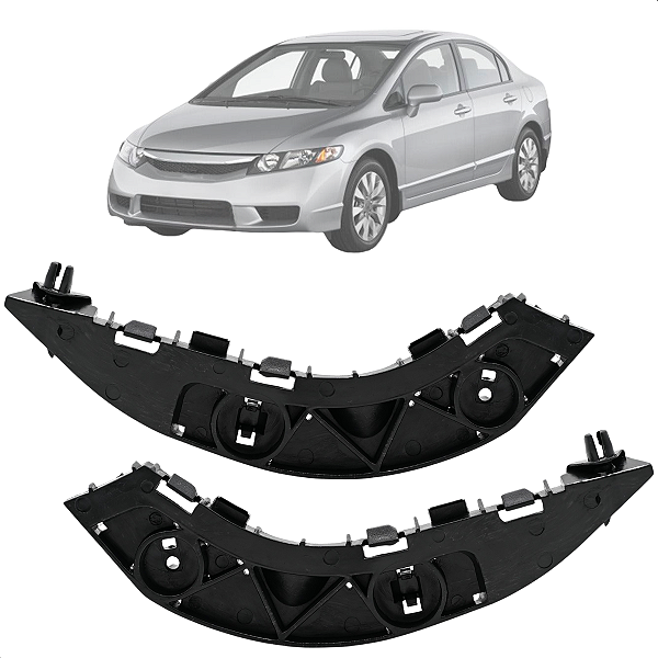 Par Guia Parachoque New Civic 2007 2008 2009 2010 2011 Dianteiro