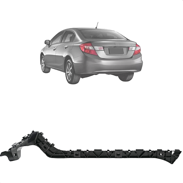 Guia Suporte Parachoque Traseiro Esquerdo Civic 2012 2013 2014 2015 2016