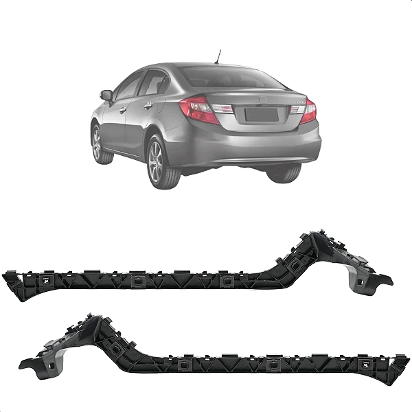 Par Guia Parachoque Traseiro Civic 2012 2013 2014 2015 2016