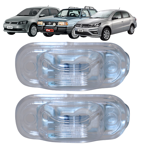 Par Lanterna Luz De Placa Vw Gol Parati Voyage Kombi Santana Saveiro