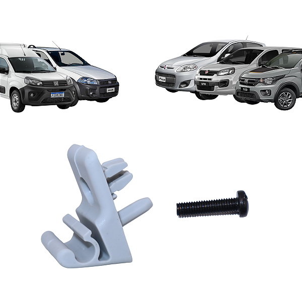 Grampo Suporte Presilha Quebra Sol Fiorino Mobi Palio Strada Uno Com Parafuso