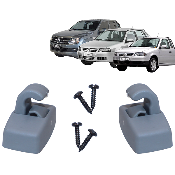 Par Grampo Suporte Presilha Quebra Sol Gol Saveiro Amarok Com Parafuso