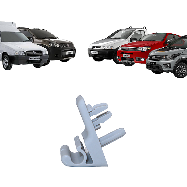 Suporte Presilha Quebra Sol Fiat Fiorino Mobi Palio Strada Uno Cinza Claro Com Parafuso