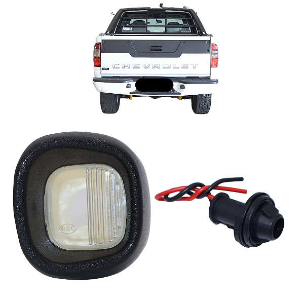 Lanterna Luz De Placa S10 2001 02 03 04 05 06 07 08 09 10 2011 Lado Esquerdo Com Soquete