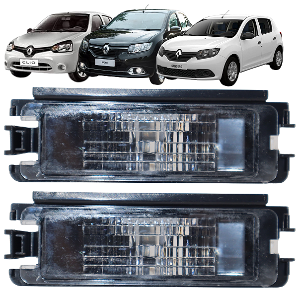 Par Lanterna Luz De Placa Renault Clio 2000 A 2016 Logan Sandero 2011 A 2017