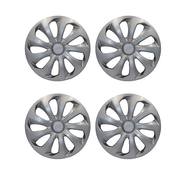 Jogo 4 Calota Aro 13 Velox Silver Peugeot Fiat Citroen Volkswagen Prata