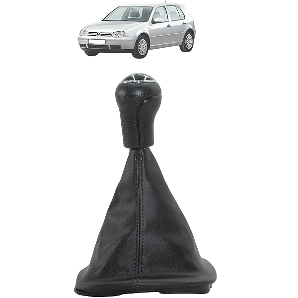 Coifa Câmbio Com Manopla Golf Audi A3 97 A 07 Preto Cromado