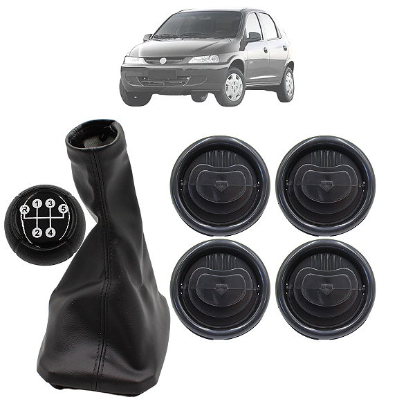 Difusor Saida Ar Manopla Coifa Câmbio Celta 2001 2002 Preto