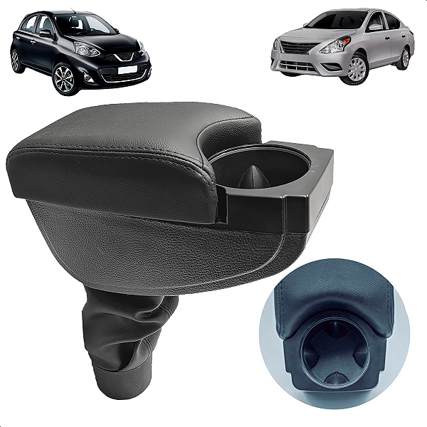 Encosto Descanso De Braço Apoio Porta Copos Nissan March Versa 2012 2020