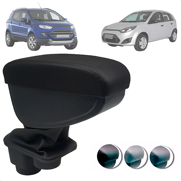 Encosto Descanso de Braço Apoio Ecosport 10 a 12 Fiesta 11 a 14 Preto Couro Ecológico