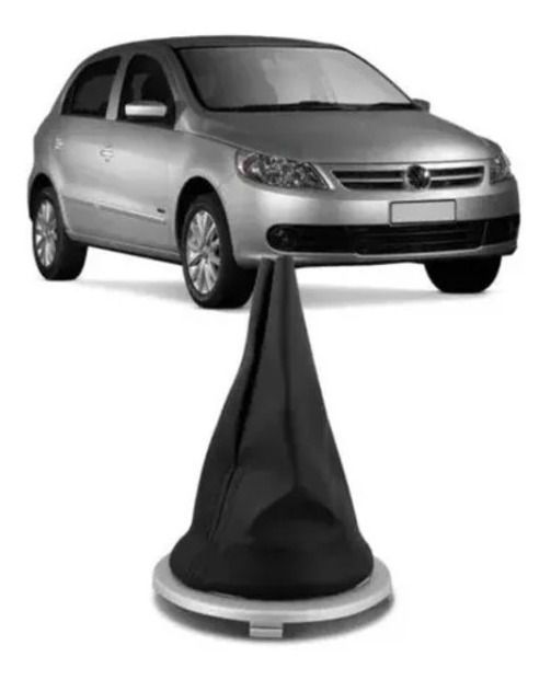 Coifa Câmbio sem Manopla Gol Saveiro Voyage G5 09 a 13 Fox 08 a 13 Preta Couro Ecológico Base Prata
