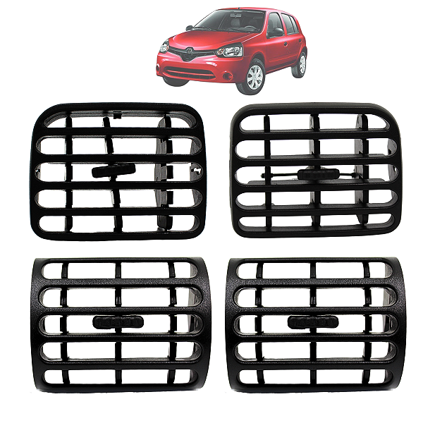 Kit Tela Grade Difusor Saída Ar Painel Clio 2000 01 02 03 04 05 até 2016