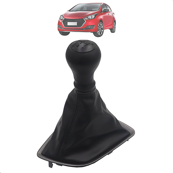 Bola Manopla Cambio + Coifa Preto Hb20 2012 2013 2014 2015