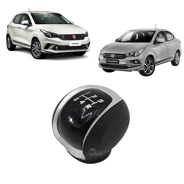 Manopla Bola De Câmbio Argo Cronos 2017 Até 2020 Prata