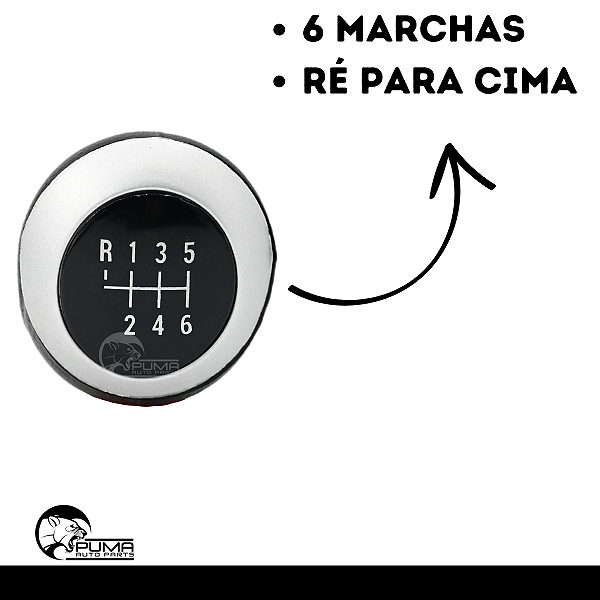 Bola de Câmbio Manopla Onix Spin Cobalt Joy Prisma Preto com Aro Prata