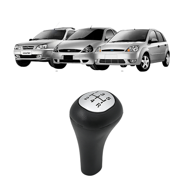 Bola de Câmbio Manopla Ka 97 a 01 Fiesta Hatch Sedan 96 a 07 Courier 96 a 13 Preto com Lente Prata