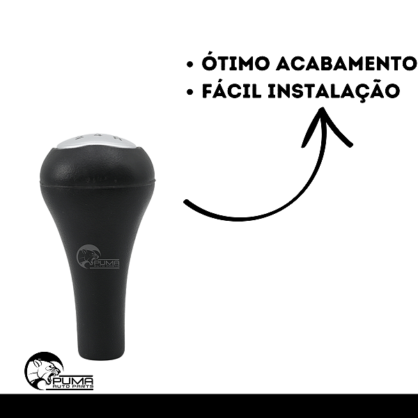 Bola de Câmbio Manopla Ka 97 a 01 Fiesta Hatch Sedan 96 a 07 Courier 96 a 13 Preto com Lente Prata