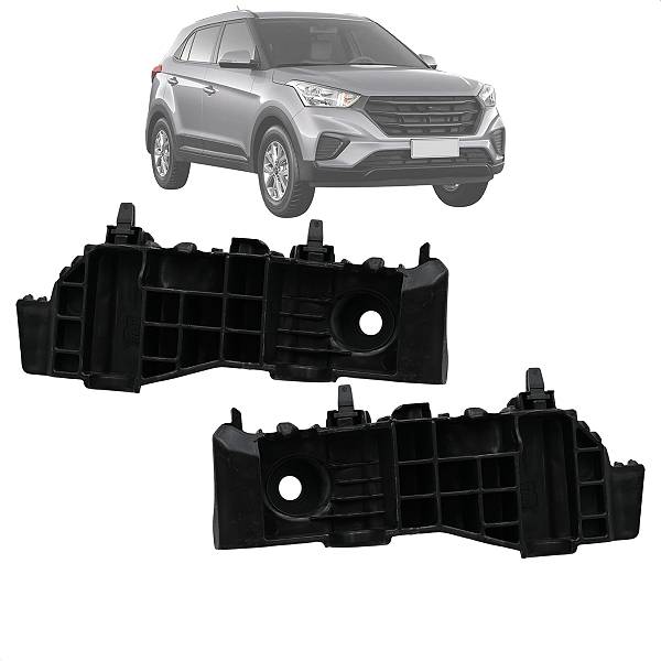 Par Suporte Guia Parachoque Creta 2017 2018 2019 2020 2021 Dianteiro