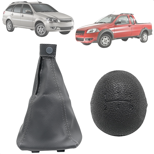 Coifa Câmbio C/ Base E Bola Cambio Palio Fire 2002/... Cinza