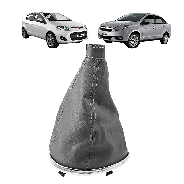 Coifa de Câmbio sem Manopla Grand Siena 2012 a 2018 Novo Palio G5 2012 a 2017 Cinza com Base Cromada