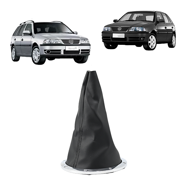 Coifa de Câmbio sem Manopla Gol Parati Saveiro G3 1999 a 2005 Preto com Aro Cromado