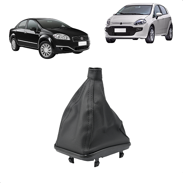 Coifa de Câmbio Linea 2009 A 2016 Punto 2008 A 2017 Preto com Base Preta