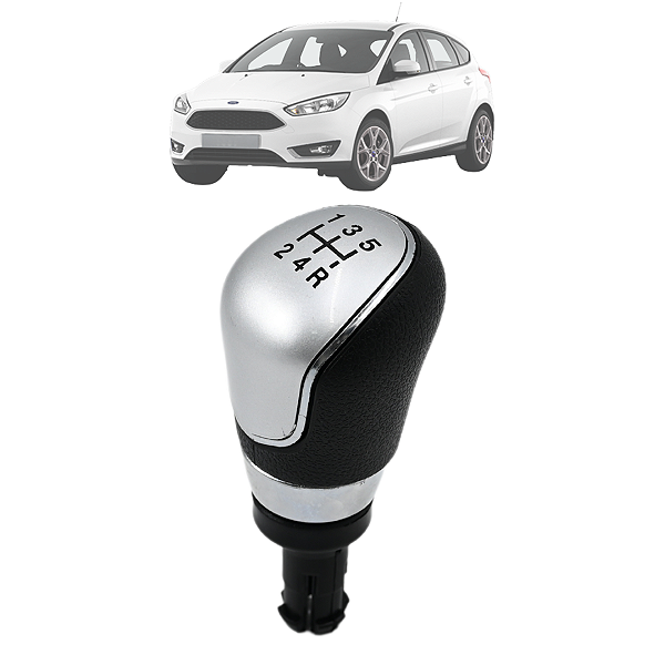 Bola de Câmbio Manopla Focus 2009 2010 2011 2012 2013 2014 2015 2016 2017 2018 2019 5M Aro Cromado